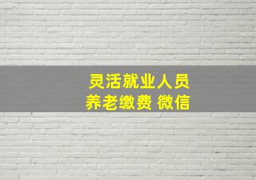 灵活就业人员养老缴费 微信